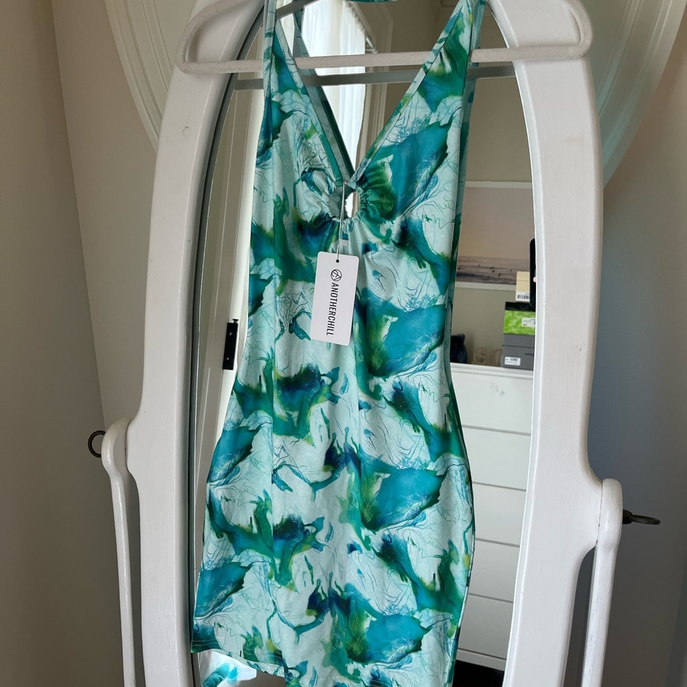Halter neck mini dress